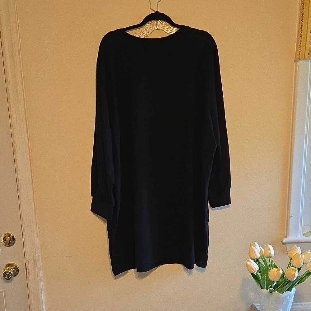 Ellos Black Long Sleeve Dress Plus Size P2P 33 L 38 - Picture 4 of 10